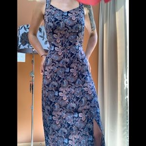 Vero Moda Long Blue Paisley Dress - Brand New